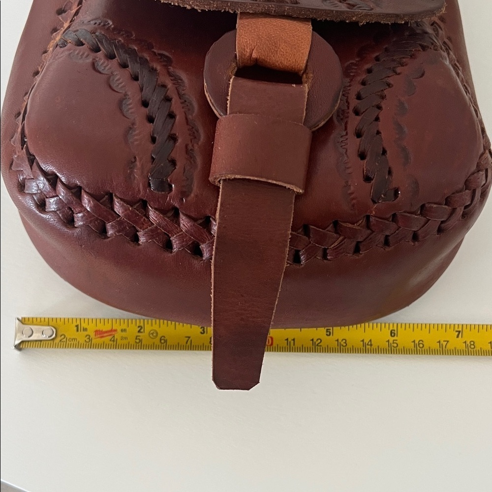 Artisan Leather Crossbody Bag in Deep Brown - Picture 10 of 11